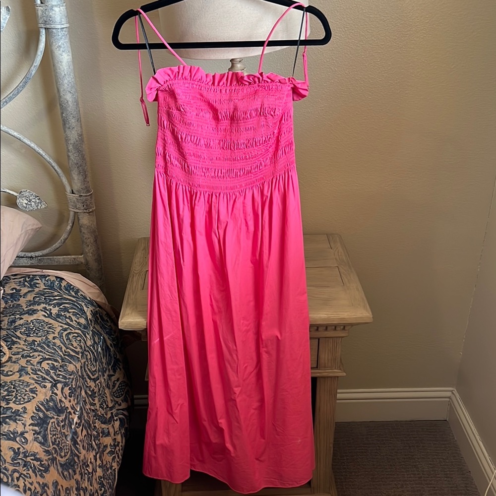 Pink Maxi Dress with Spaghetti Straps